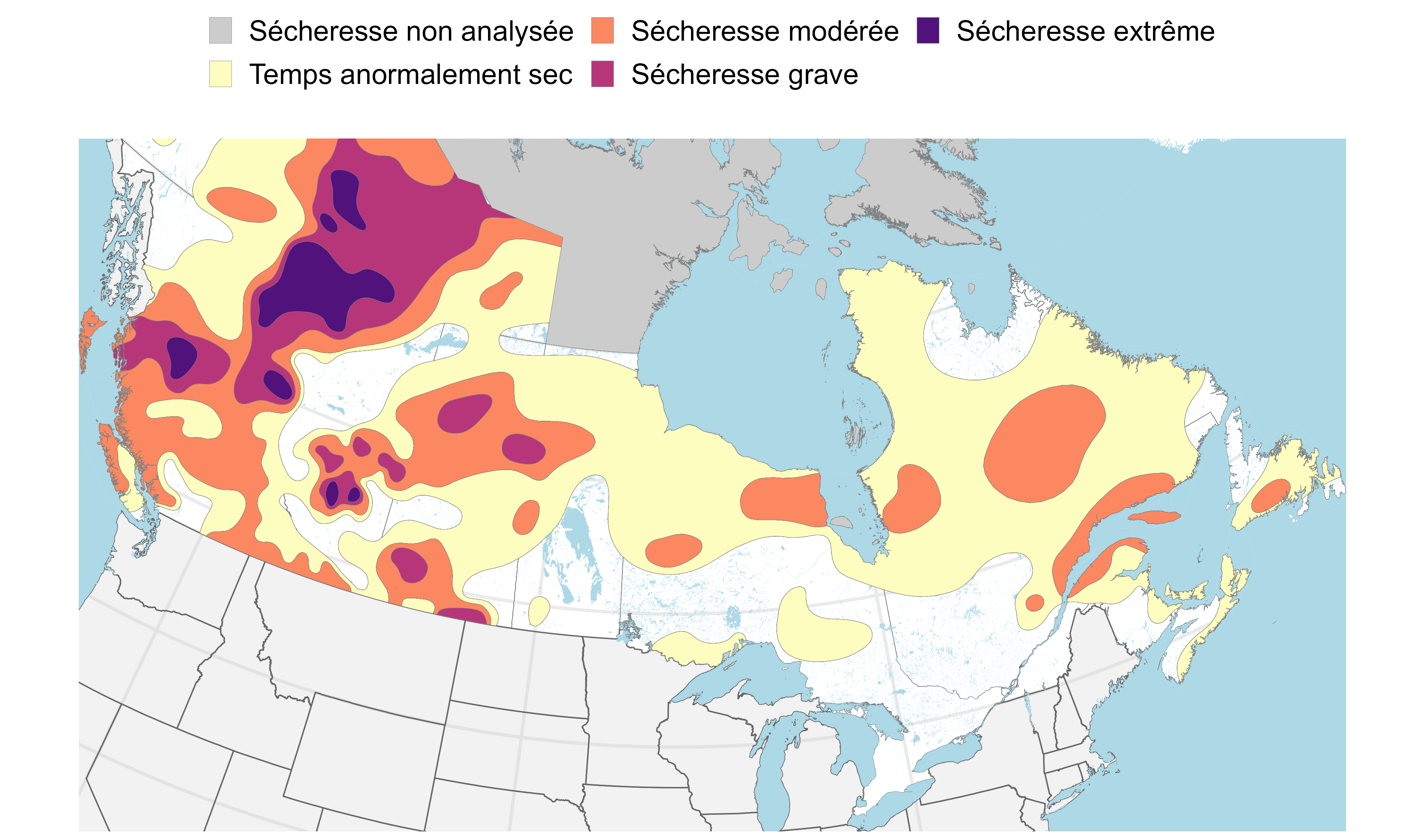 Surveillance des sécheresses au Canada (31 août 2024)